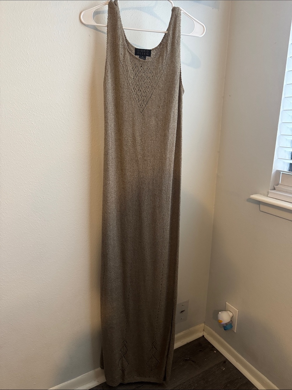 Sigrid Olsen Knit Maxi Dress in Taupe